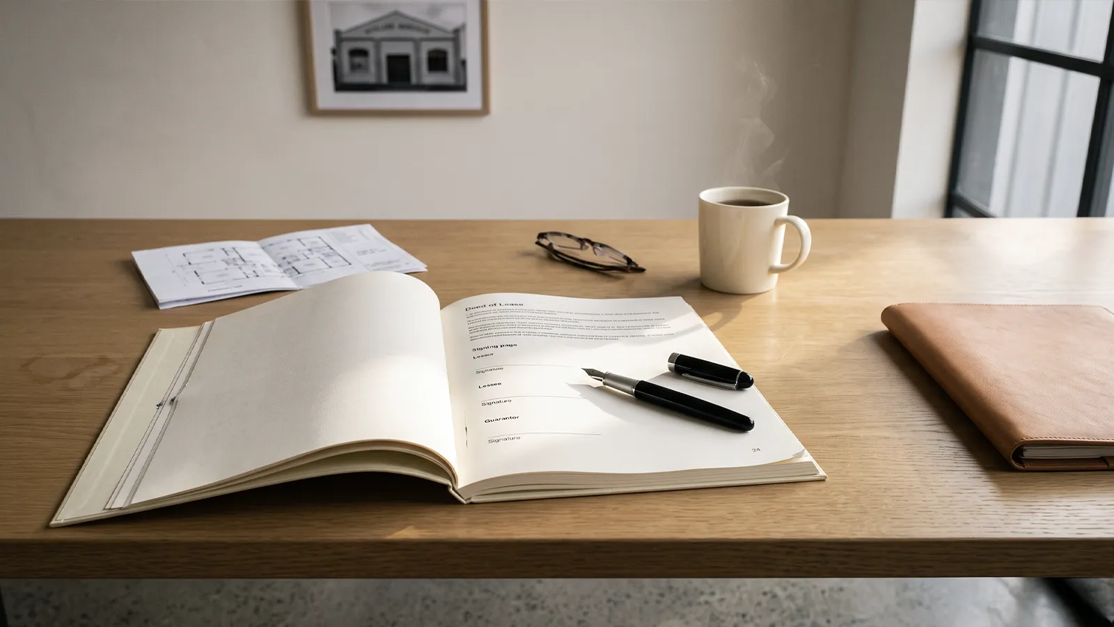 Commercial lease NZ Deed of Lease document open on a desk with pen ready for signing at Margate Group
