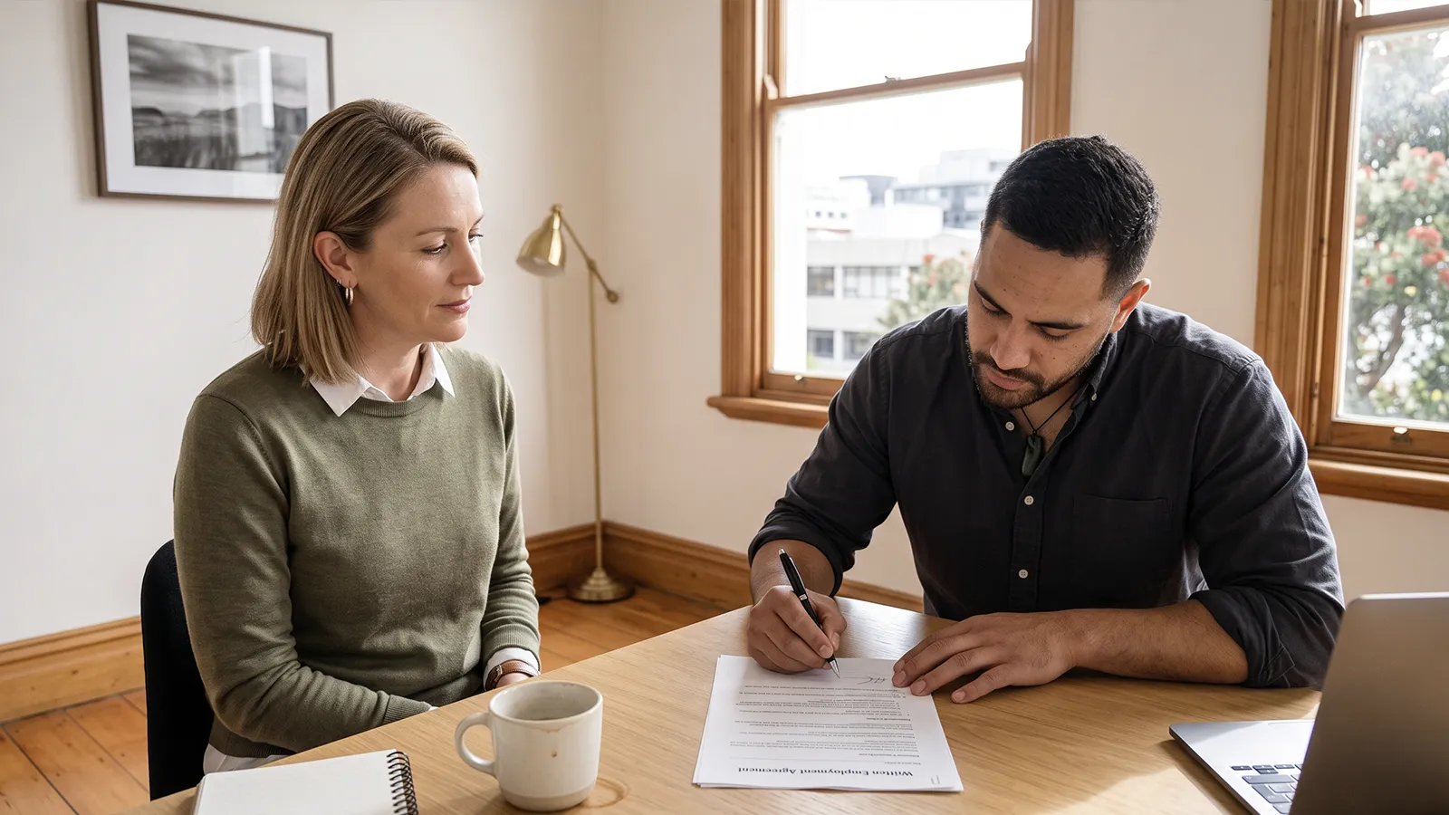 NZ employer and new hire signing an employment agreement Margate Group